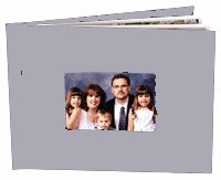 (10pcs) Photo Book Letter Size Landscape  w/3.5"x5" Window Cut | Brushed Steel in Pink, Blue, and Silver
