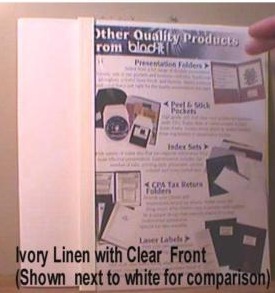 100 Bind-It Ivory Linen Covers w/crystal clear front, 3mm (1/8") (10-25 sheets)